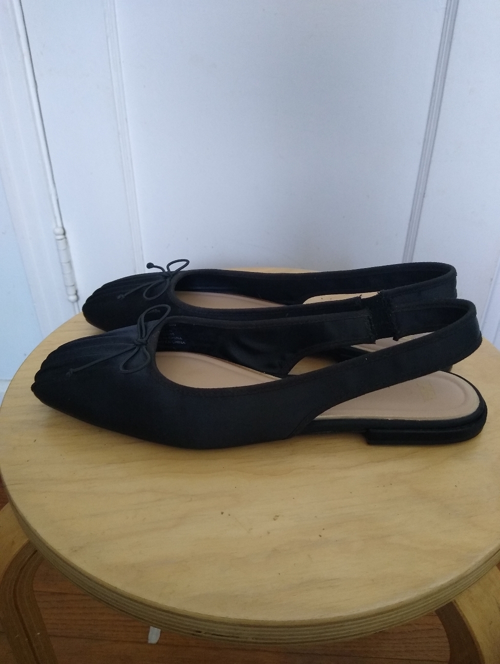 Zara Satin Slingback Ballerina Flats